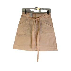 Pilcro and The Letterpress Anthropologie Coral Pink Belt Canvas Skirt